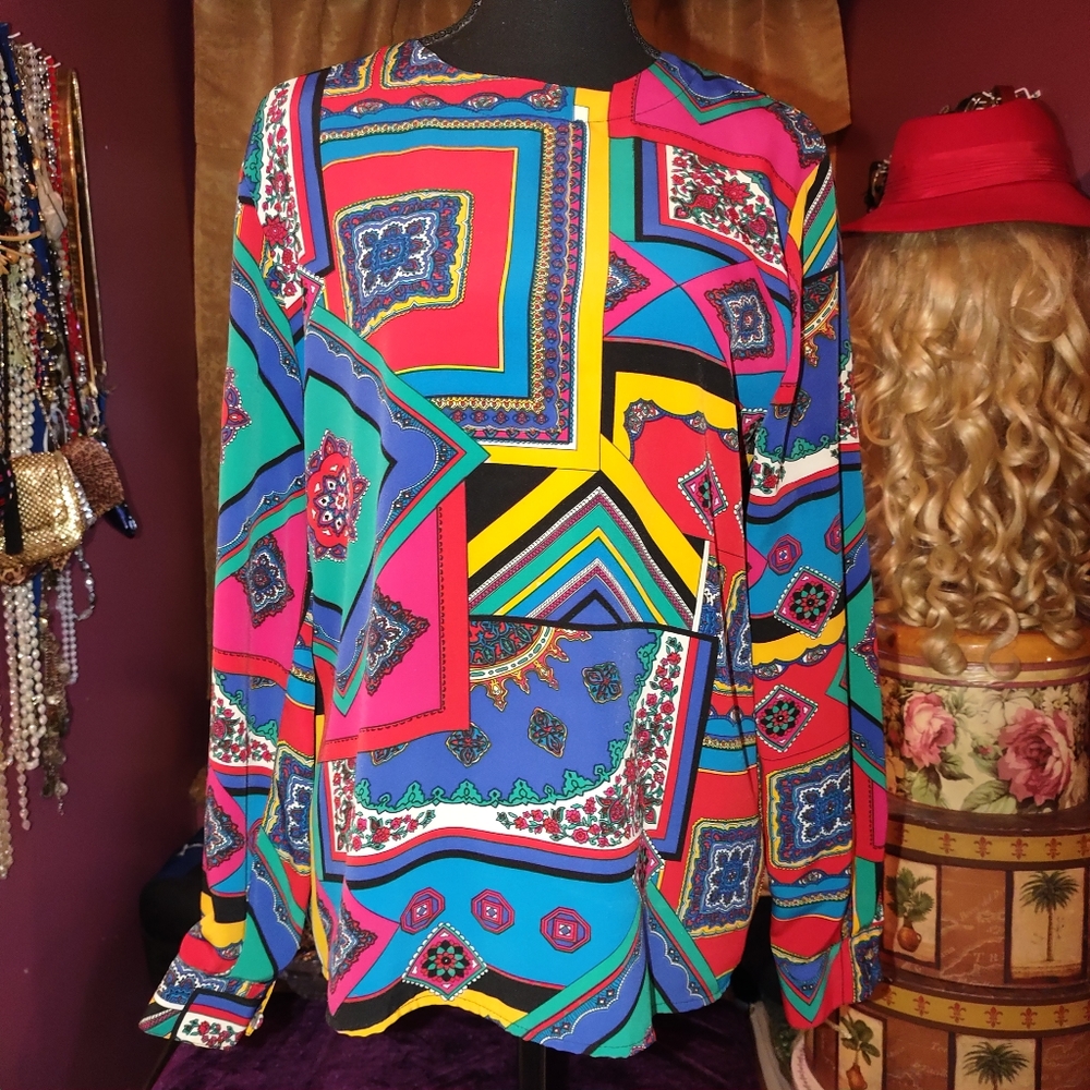 Jacqueline Ferrari Vintage Pop Art Blouse 10